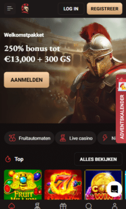 Klik direct op de sign up knop in het geel bovenin