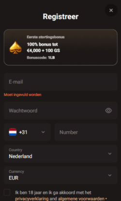 Vul je e mailadres en wachtwoord in bij de eerste stap